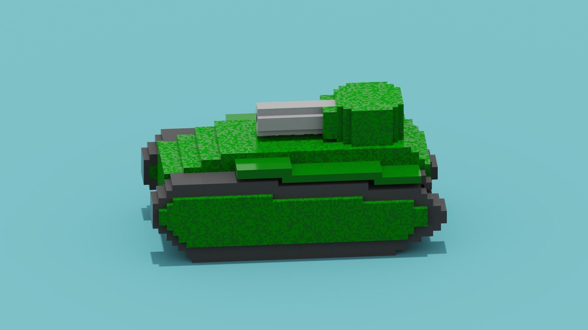Voxel Tank Low-poly 3D model_2