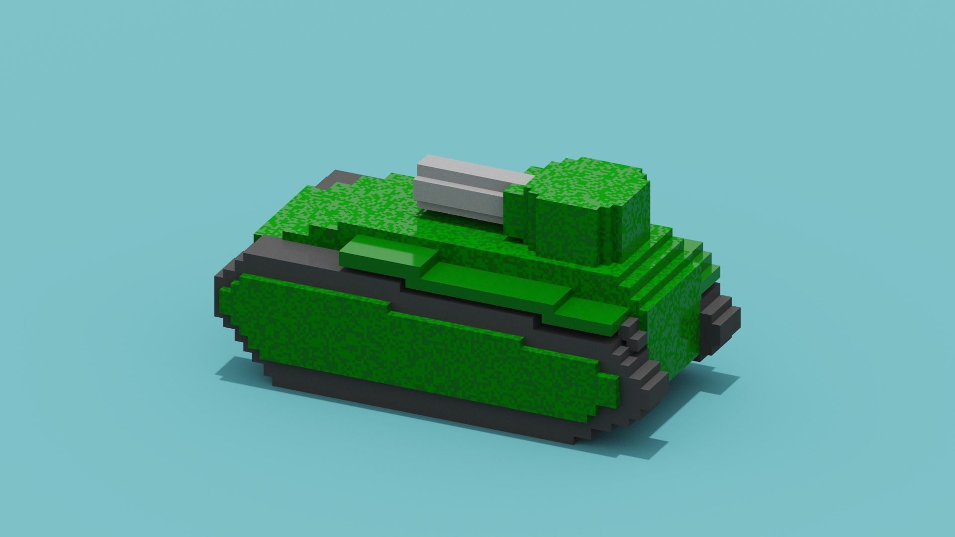 Voxel Tank Low-poly 3D model_9