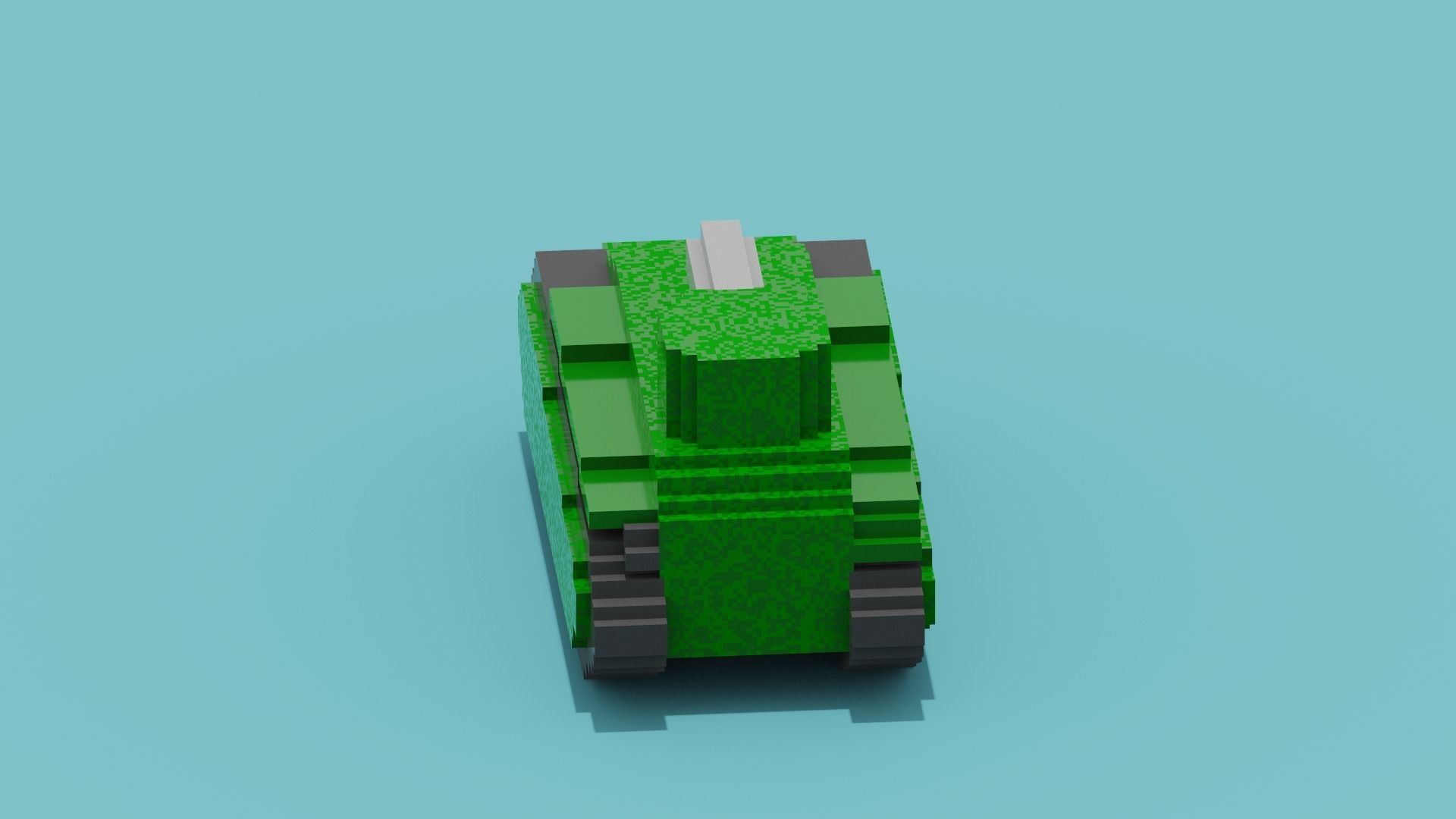 Voxel Tank Low-poly 3D model_6