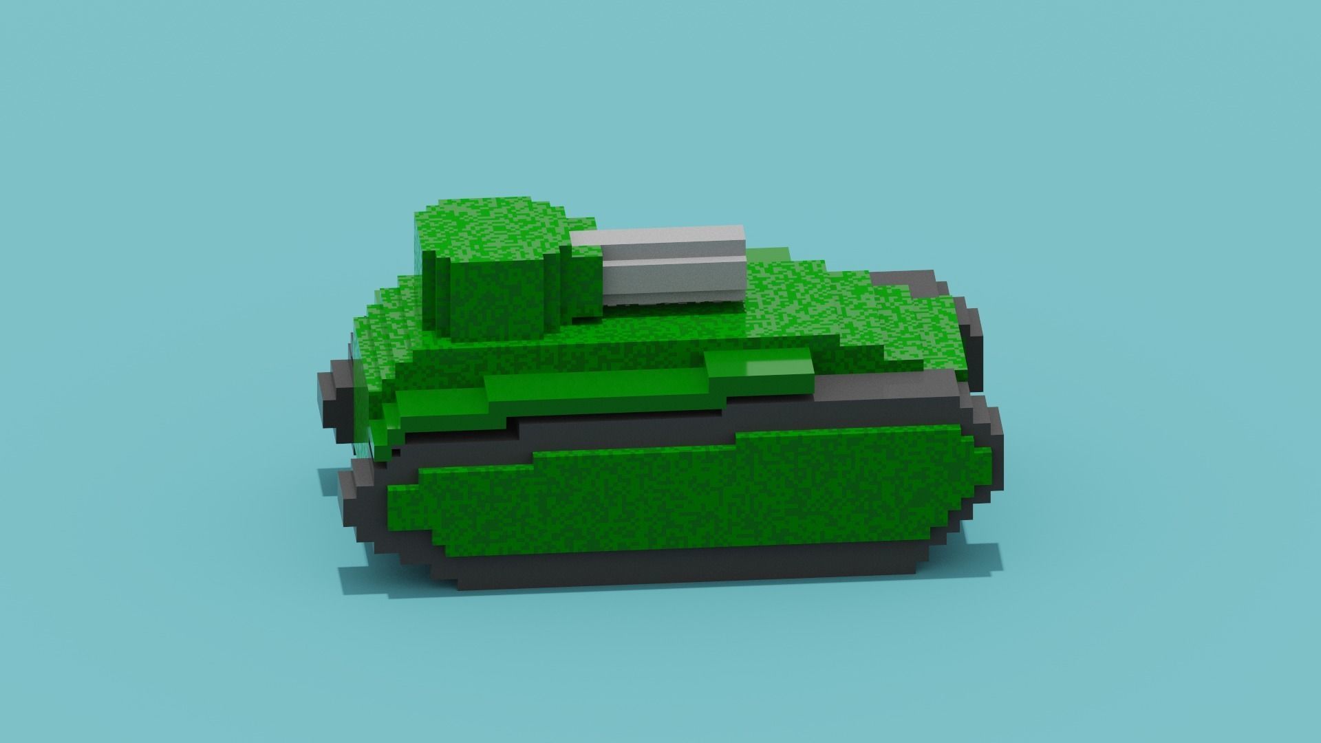 Voxel Tank Low-poly 3D model_10