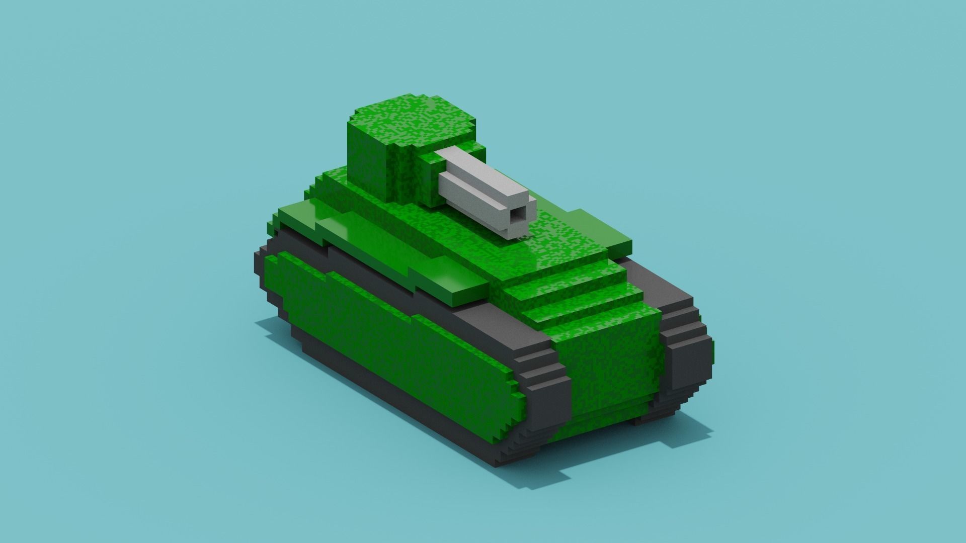Voxel Tank Low-poly 3D model_5
