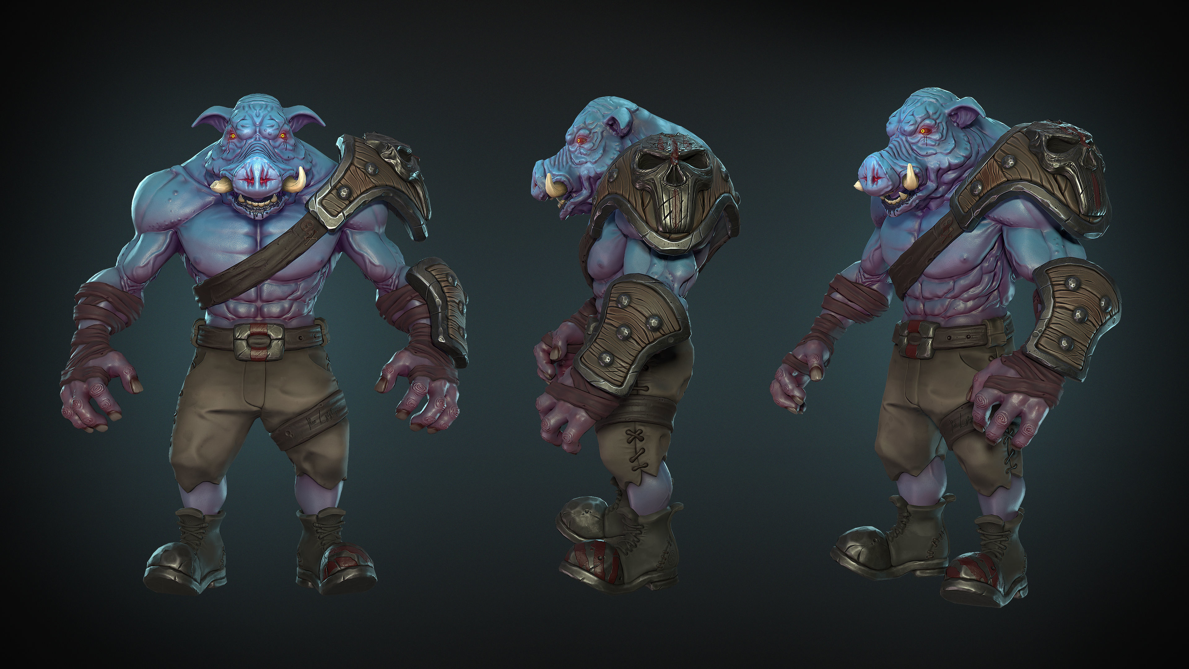 3d stylized character Low-poly 3D model_4