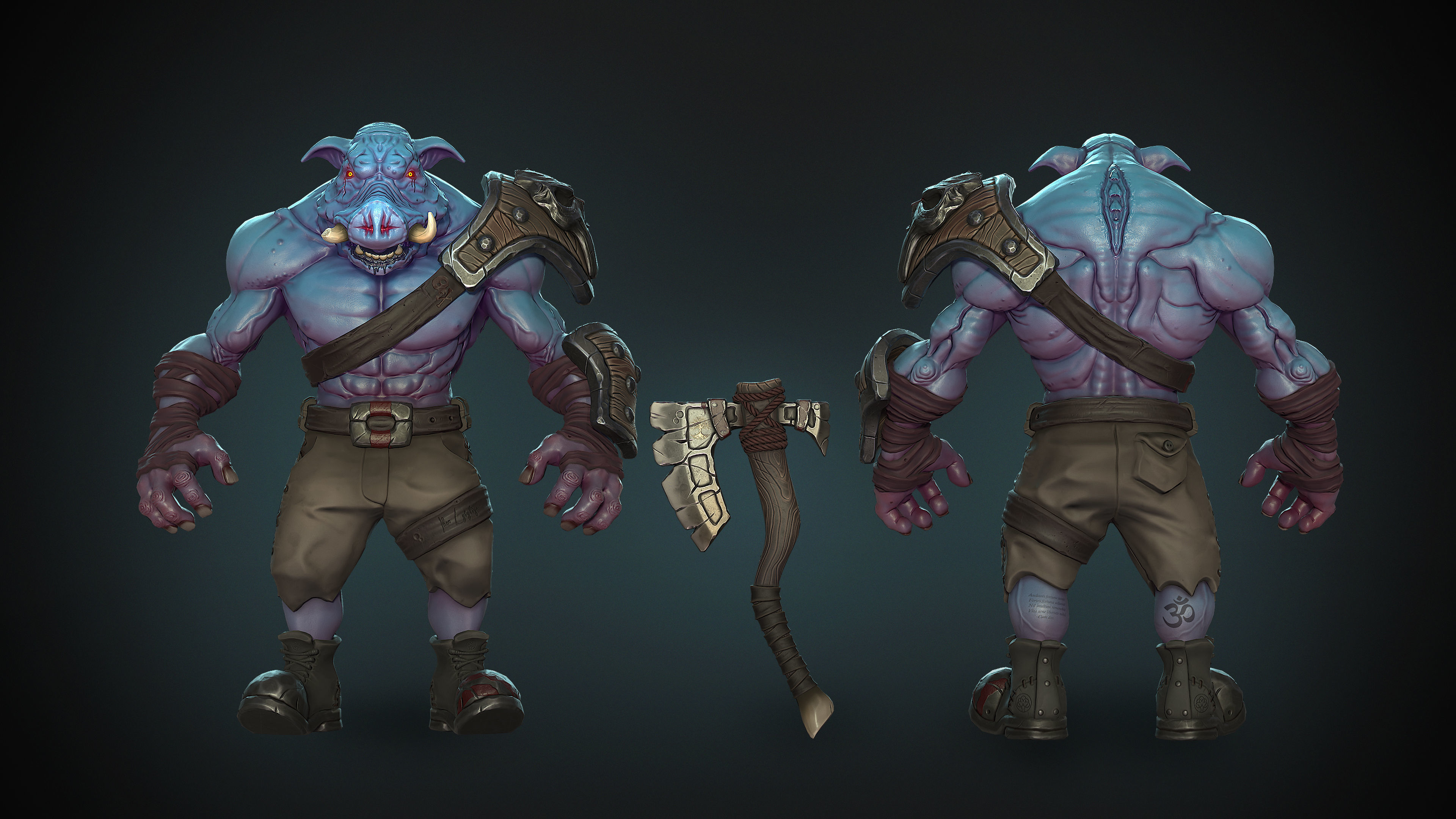 3d stylized character Low-poly 3D model_3