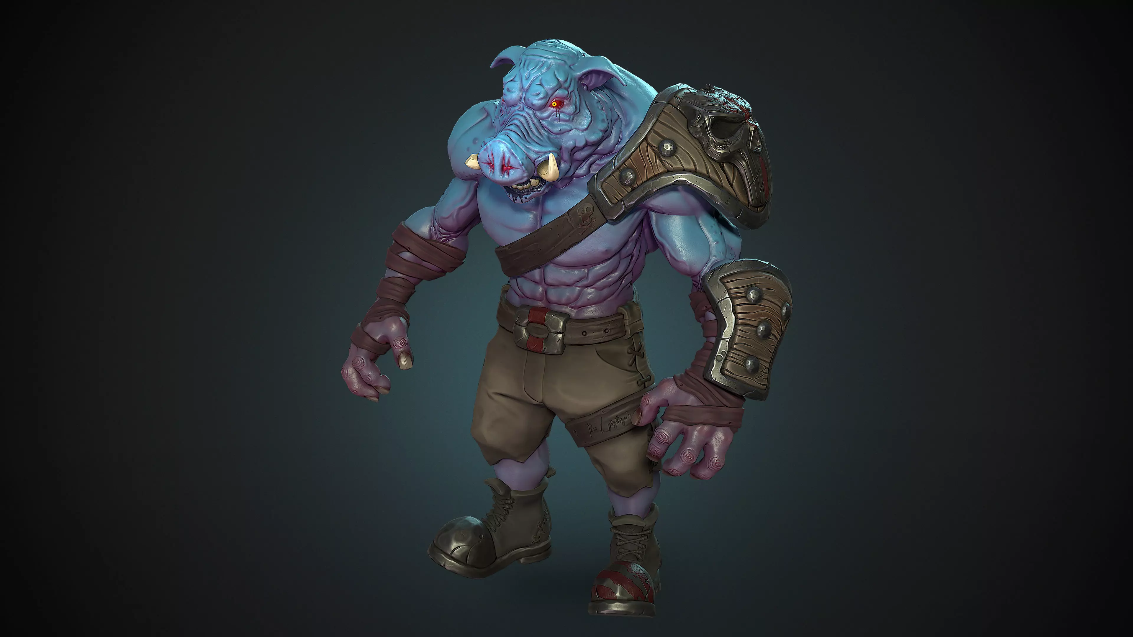 3d stylized character Low-poly 3D model_0