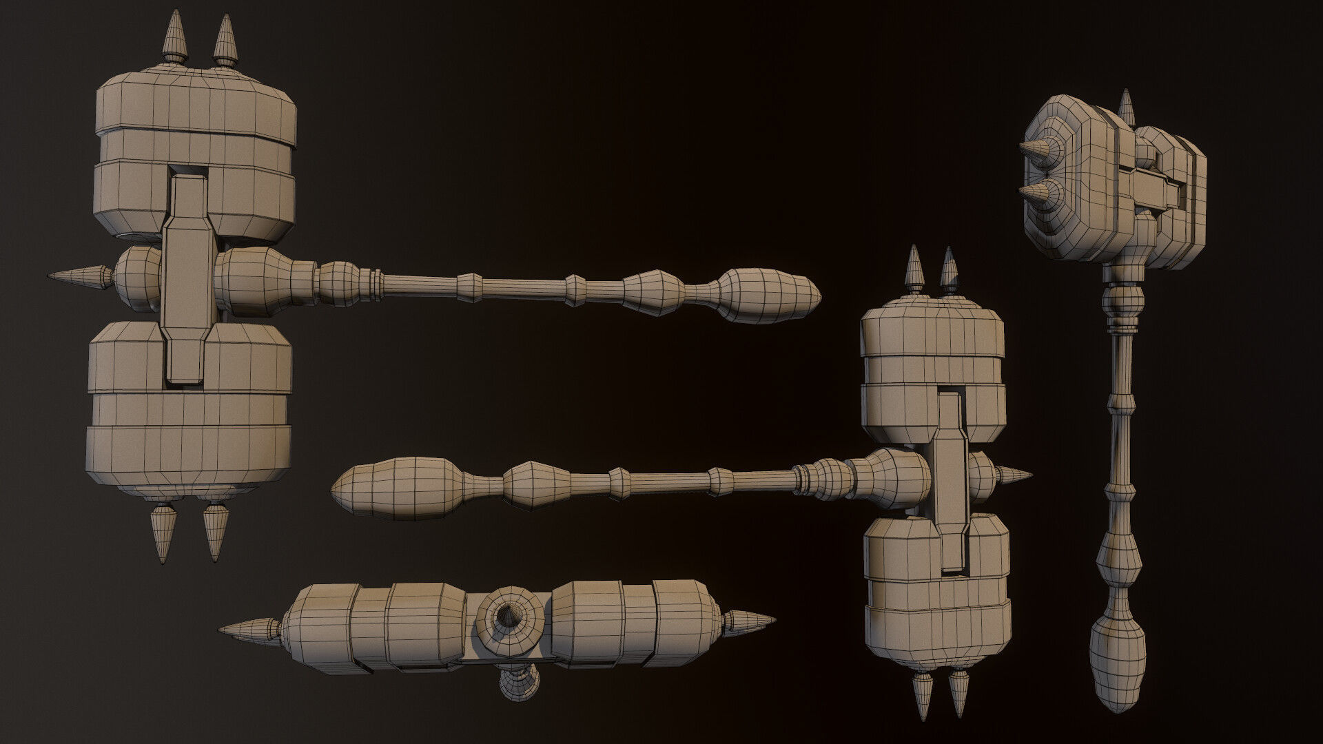 Energy Hammer - Game Ready Low-poly 3D model_3