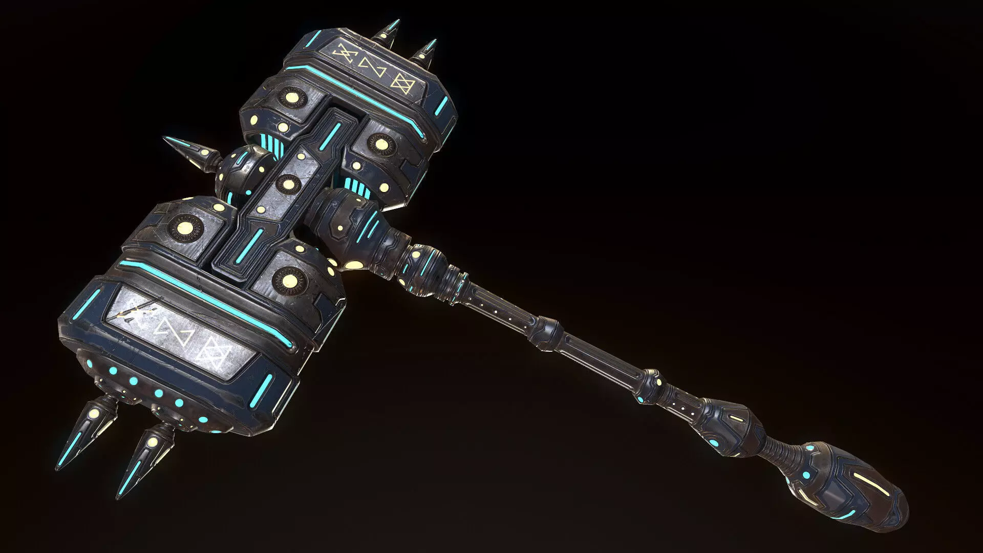 Energy Hammer - Game Ready Low-poly 3D model_0