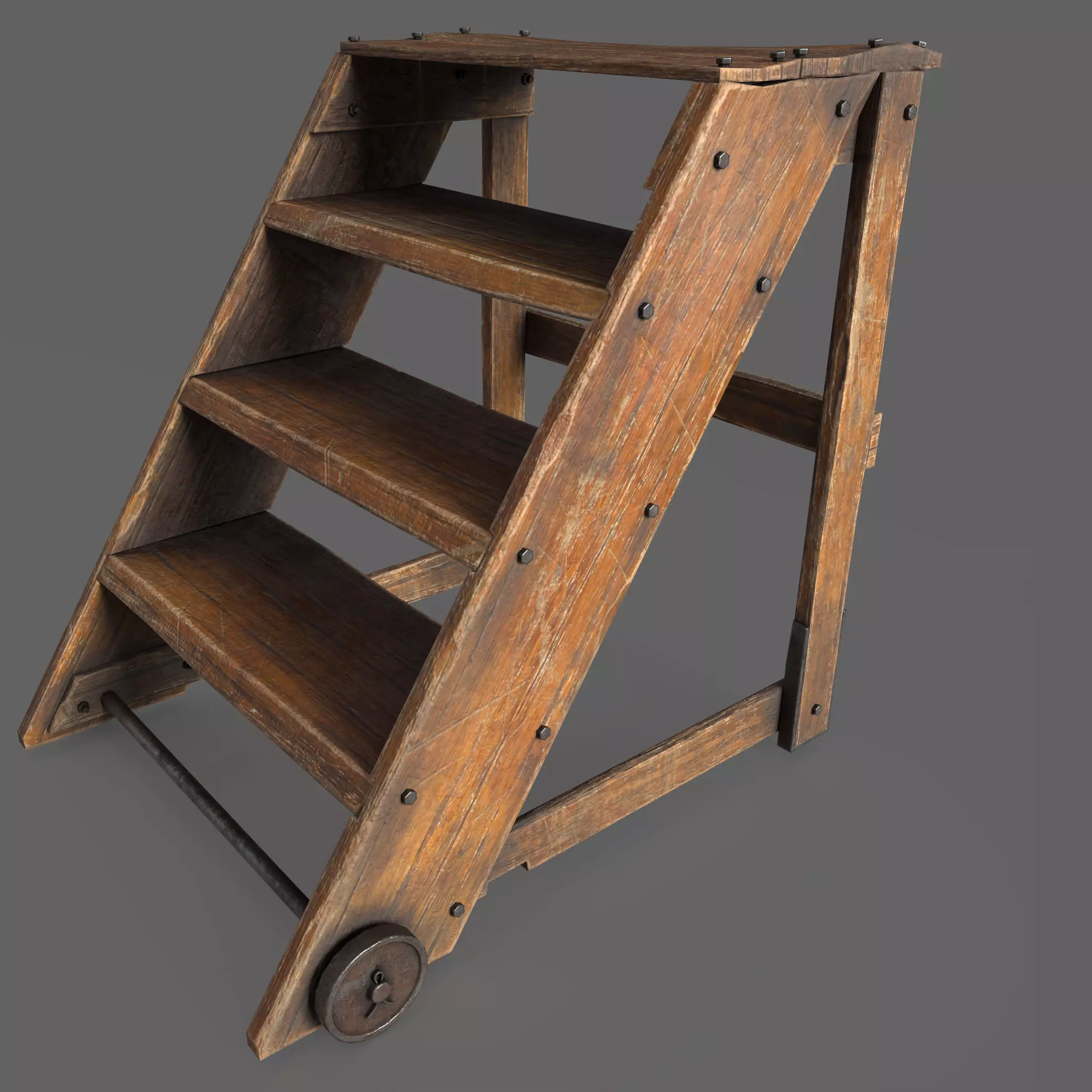 Step Stool Low-poly 3D model_0