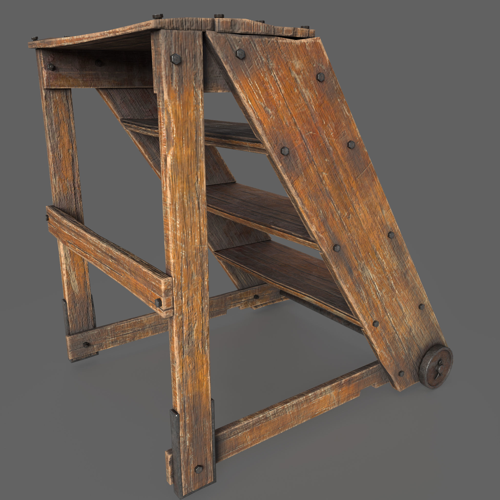 Step Stool Low-poly 3D model_2