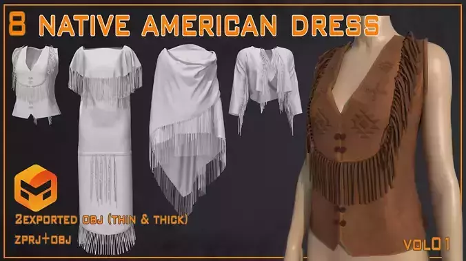 8 Native American Dress Models   VOL 01