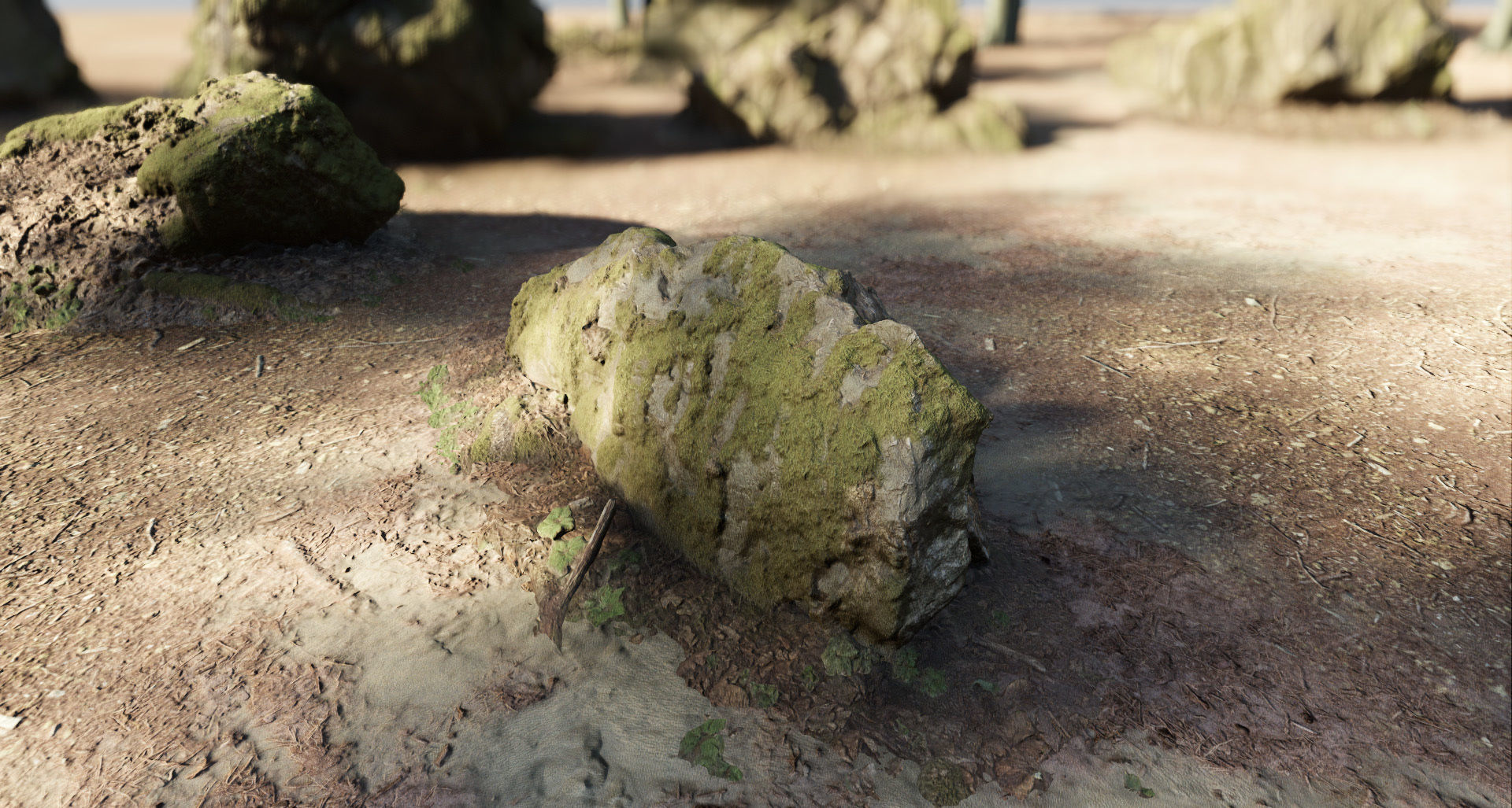 Mossy Forest Rocks Pack 3D model_12