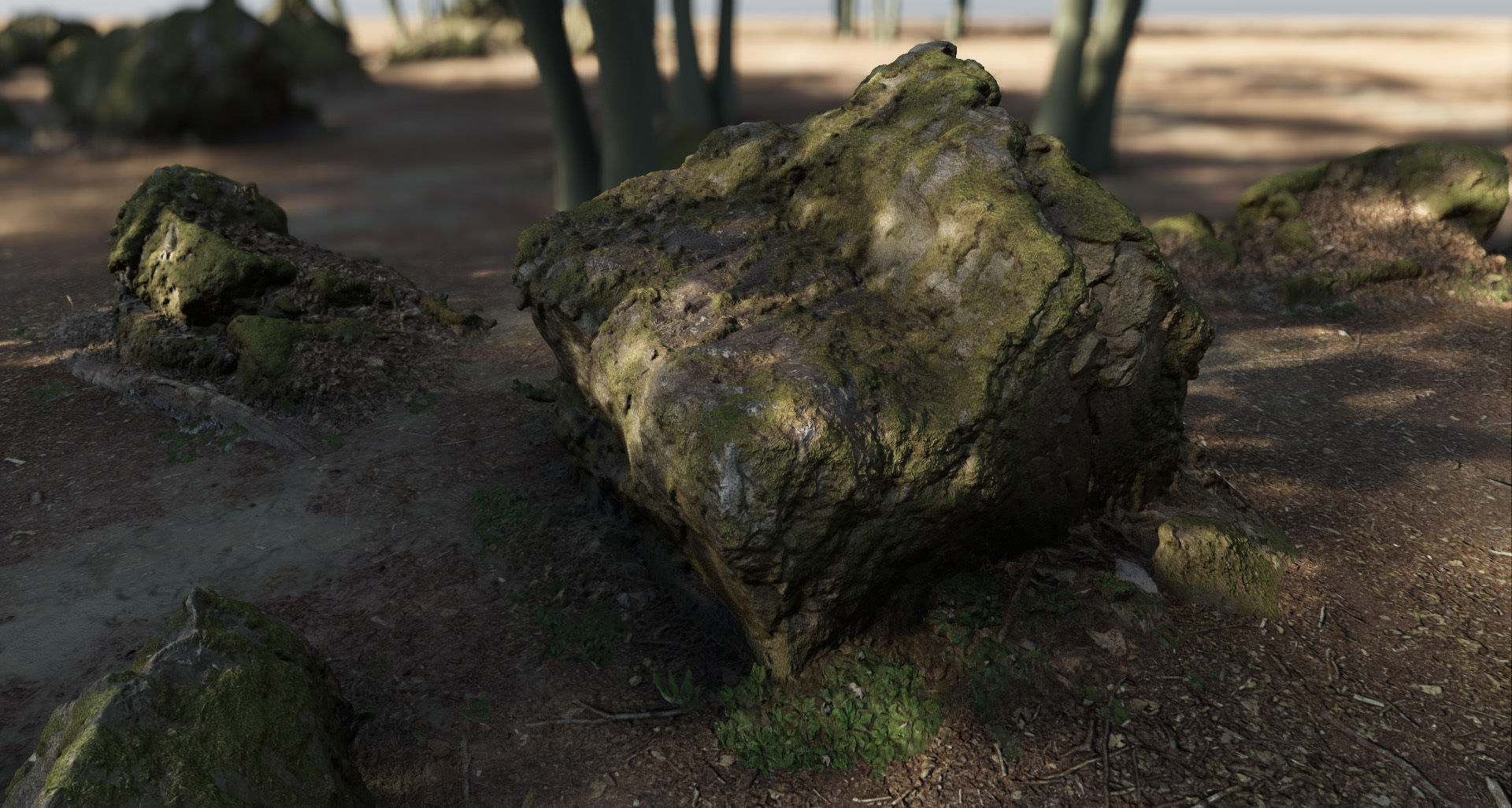 Mossy Forest Rocks Pack 3D model_28