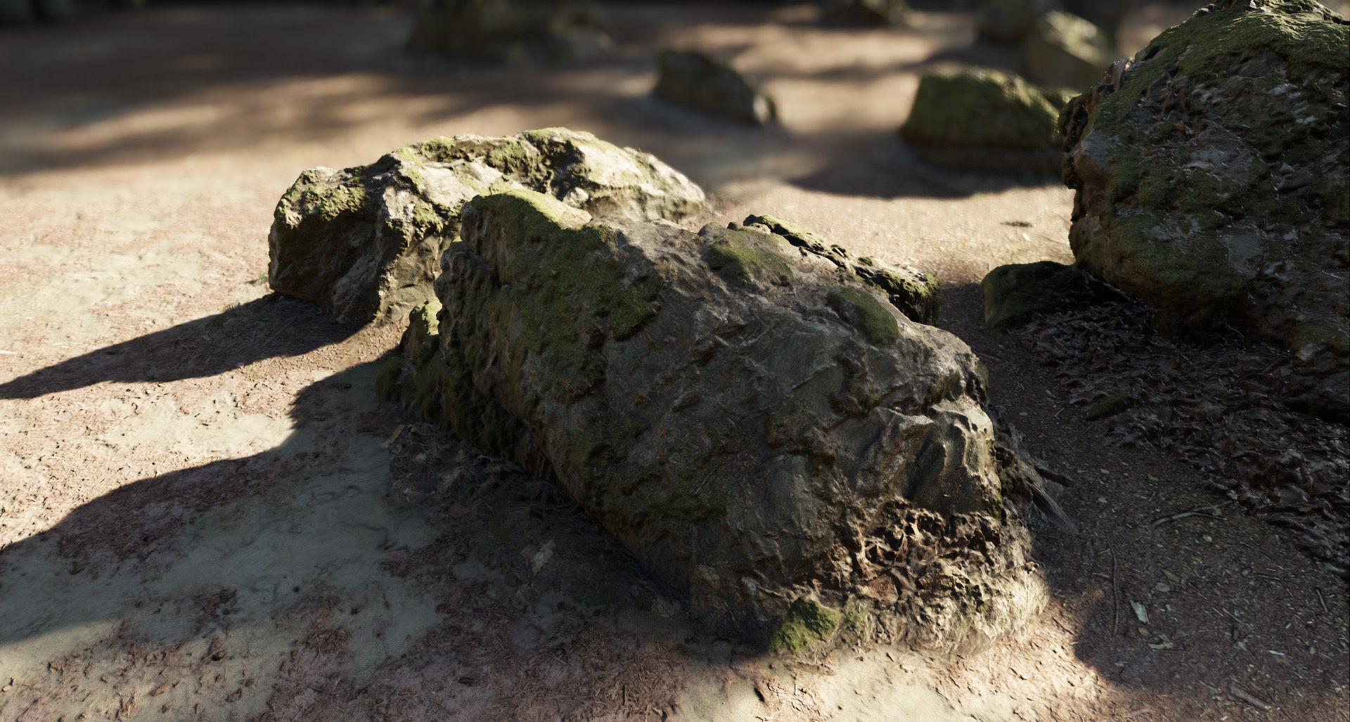 Mossy Forest Rocks Pack 3D model_13