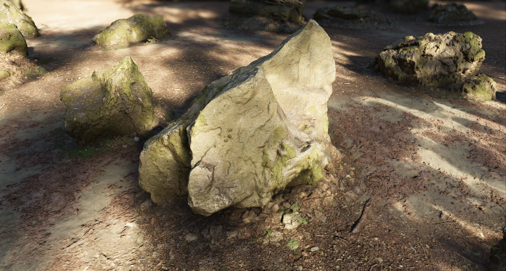 Mossy Forest Rocks Pack 3D model_36