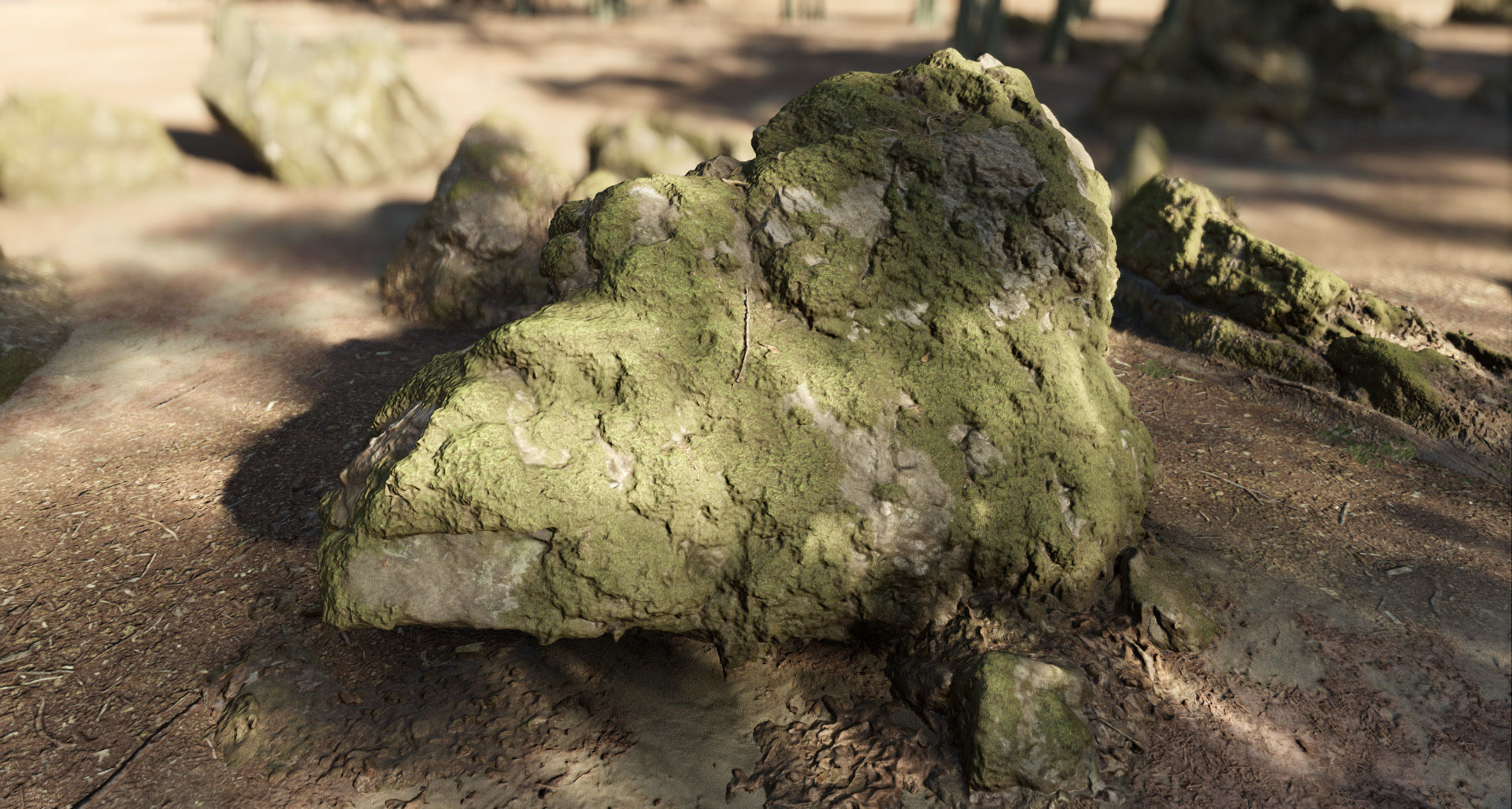 Mossy Forest Rocks Pack 3D model_15