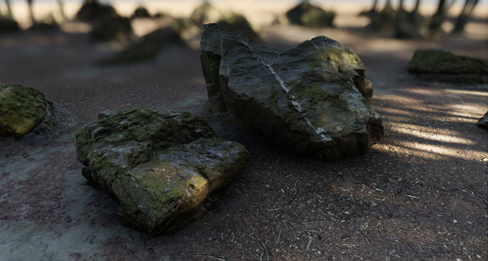 Mossy Forest Rocks Pack 3D model_27