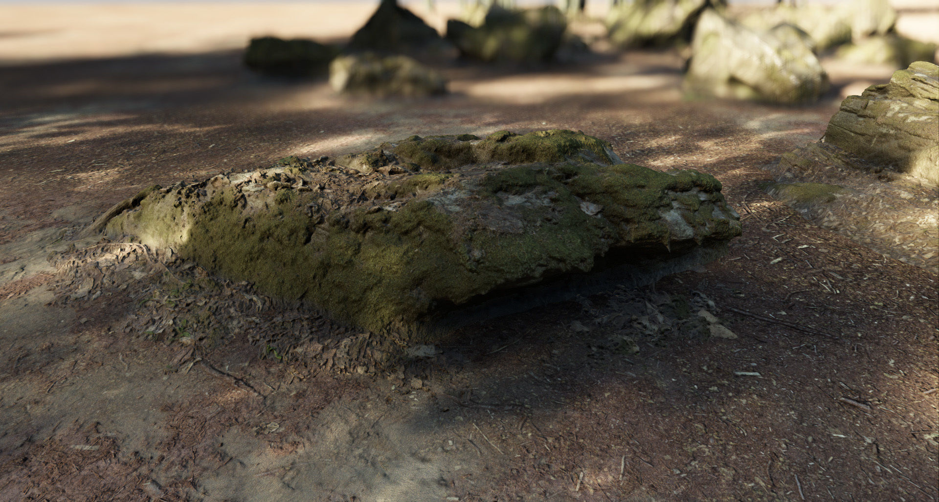 Mossy Forest Rocks Pack 3D model_3
