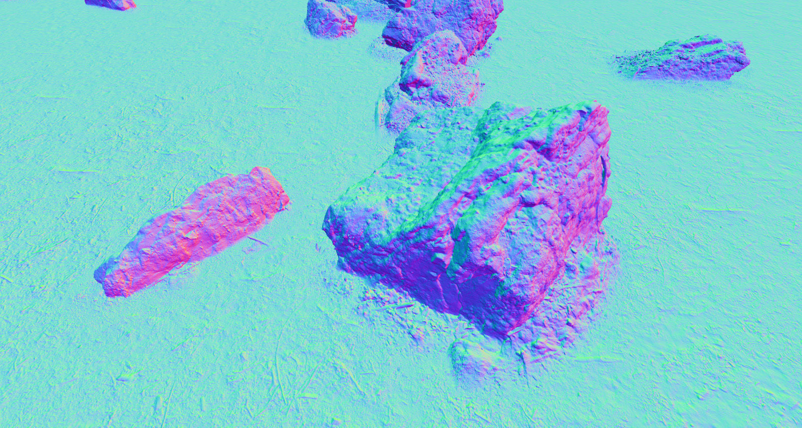 Mossy Forest Rocks Pack 3D model_6