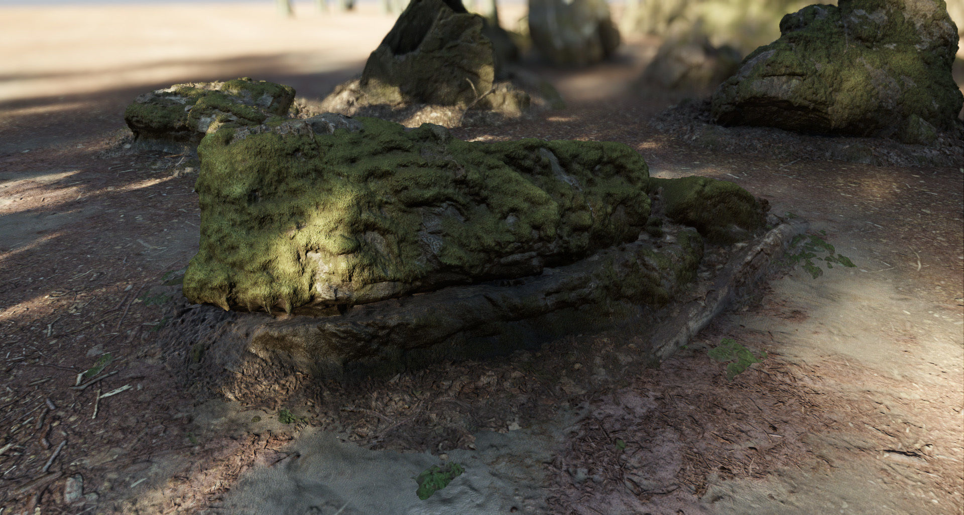 Mossy Forest Rocks Pack 3D model_22