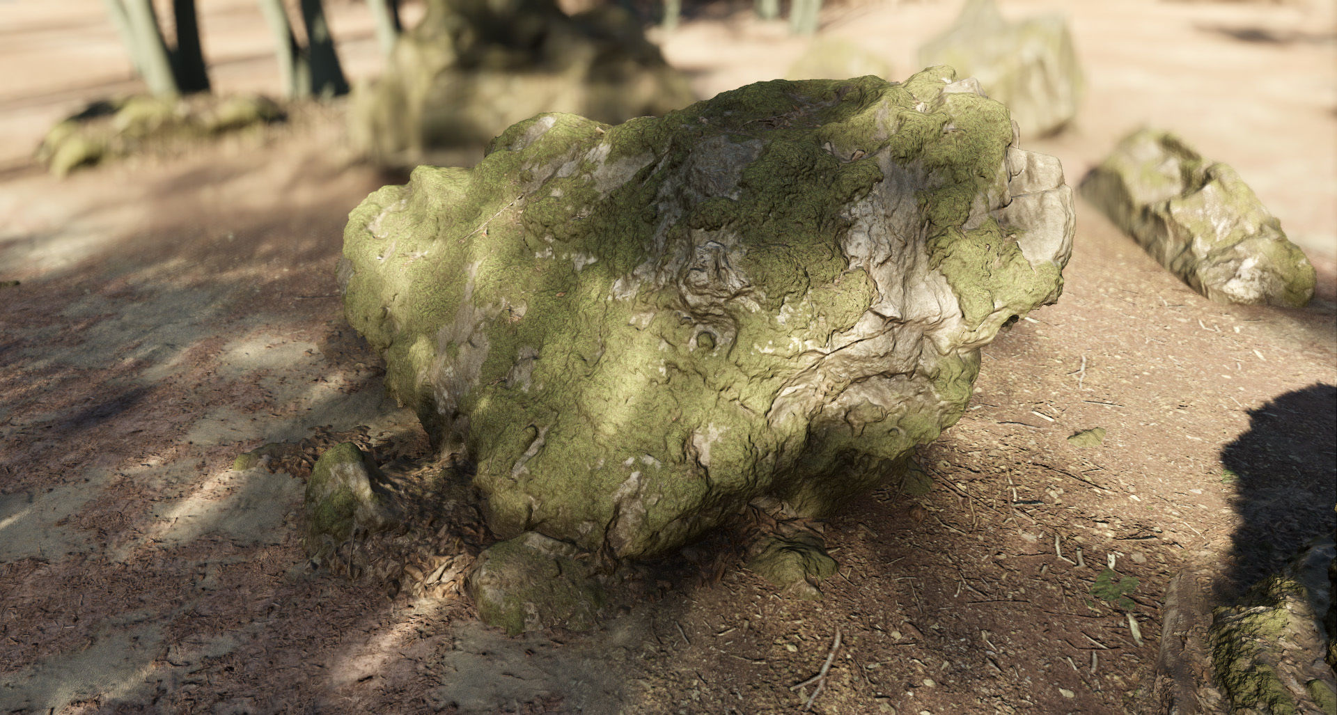 Mossy Forest Rocks Pack 3D model_14