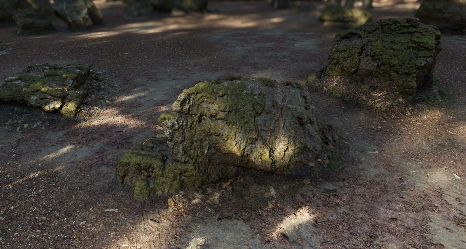 Mossy Forest Rocks Pack 3D model_34
