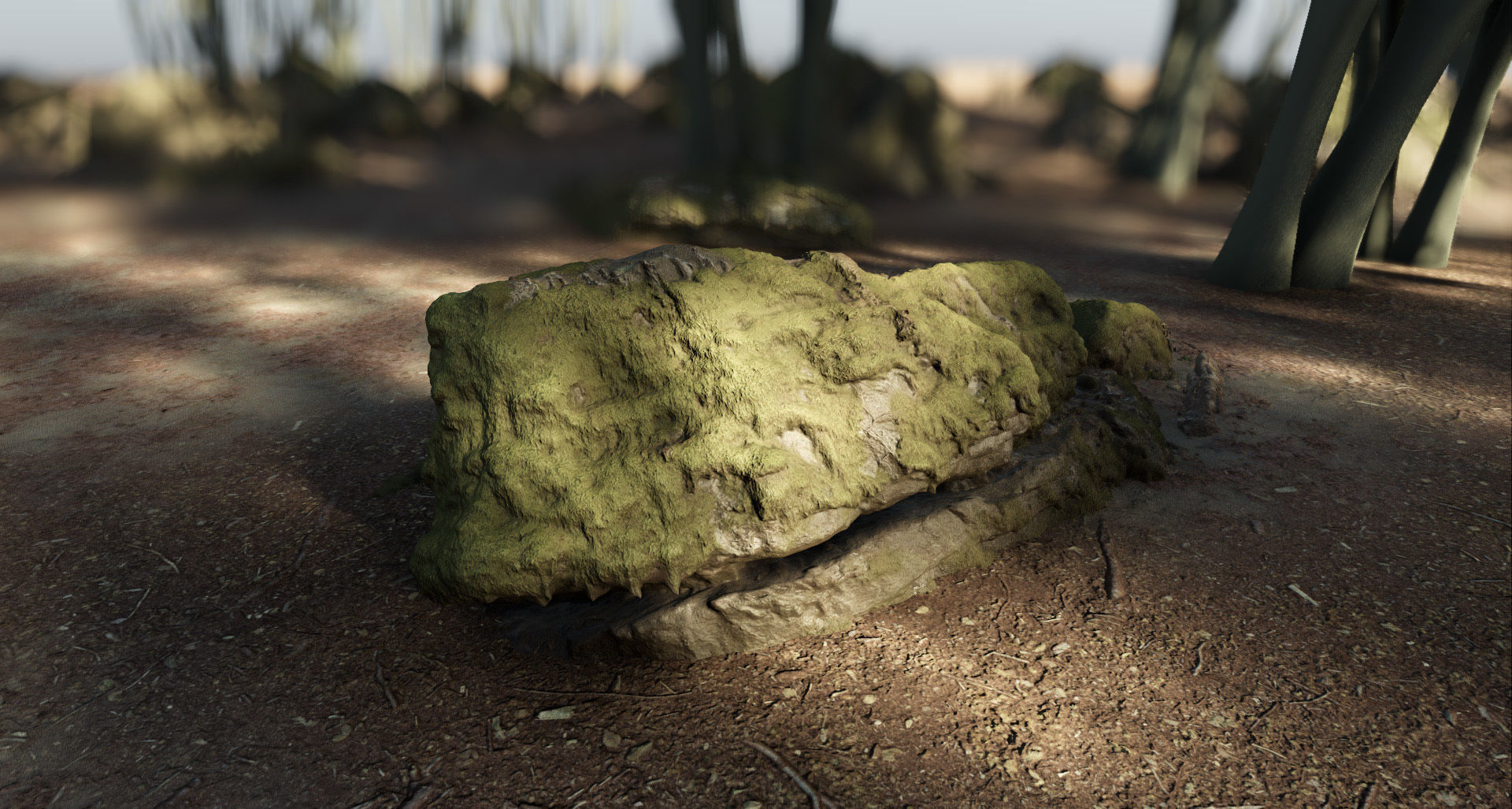 Mossy Forest Rocks Pack 3D model_26