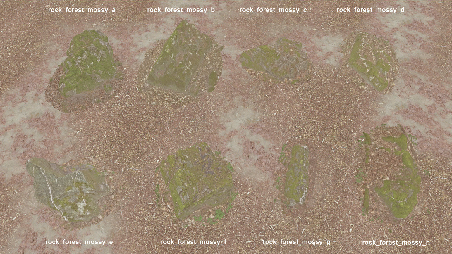 Mossy Forest Rocks Pack 3D model_10