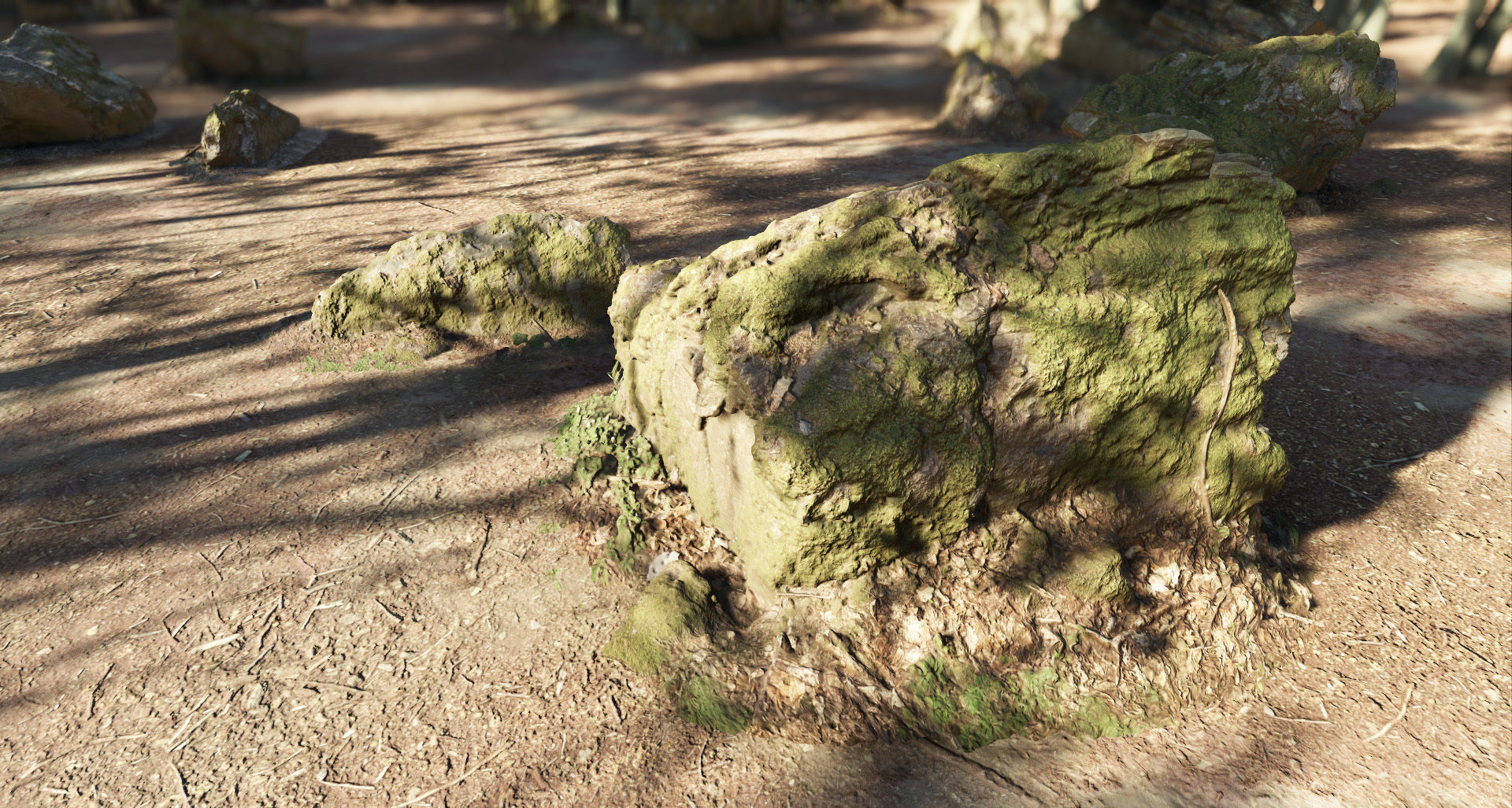 Mossy Forest Rocks Pack 3D model_33