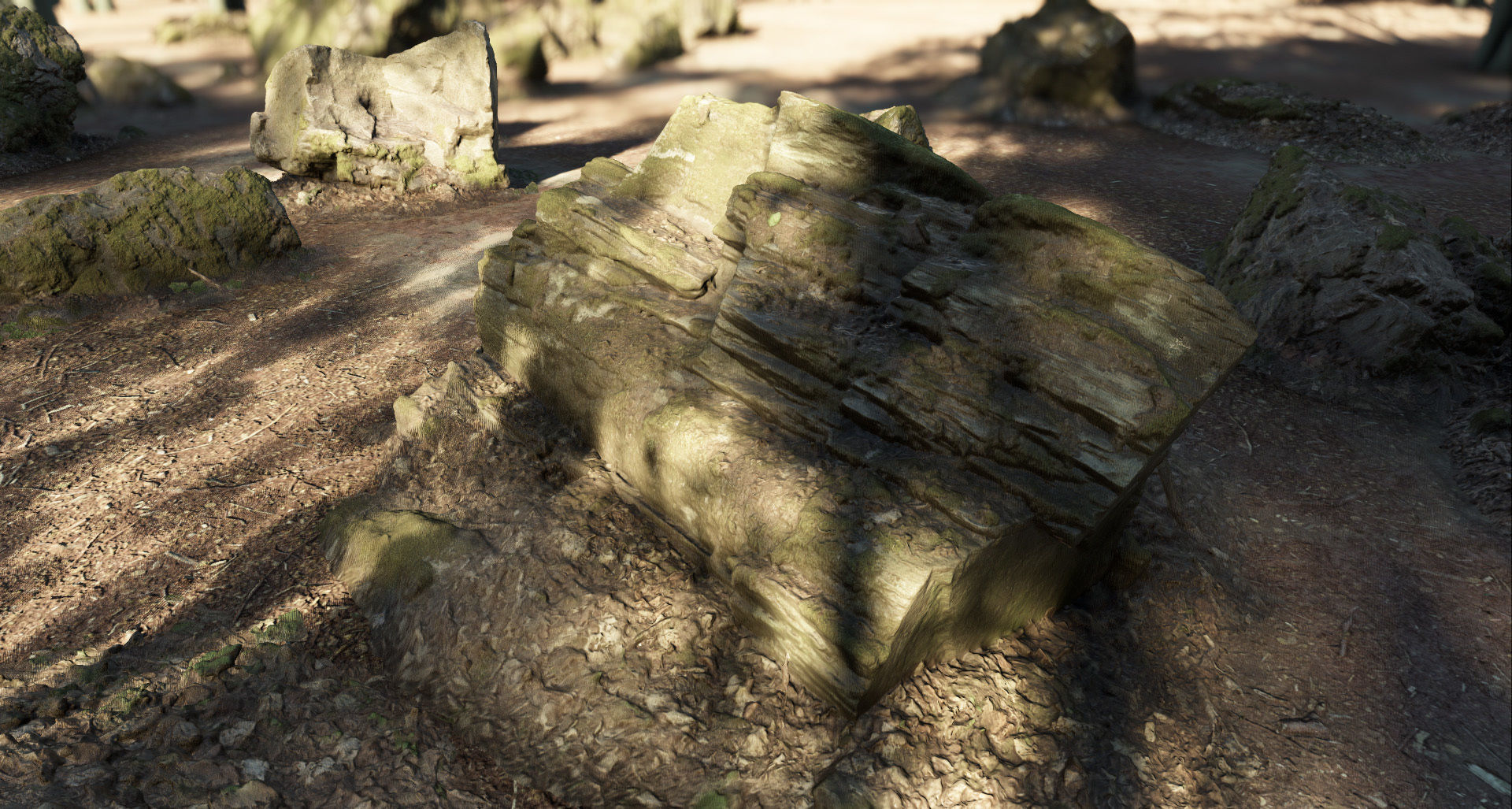 Mossy Forest Rocks Pack 3D model_38
