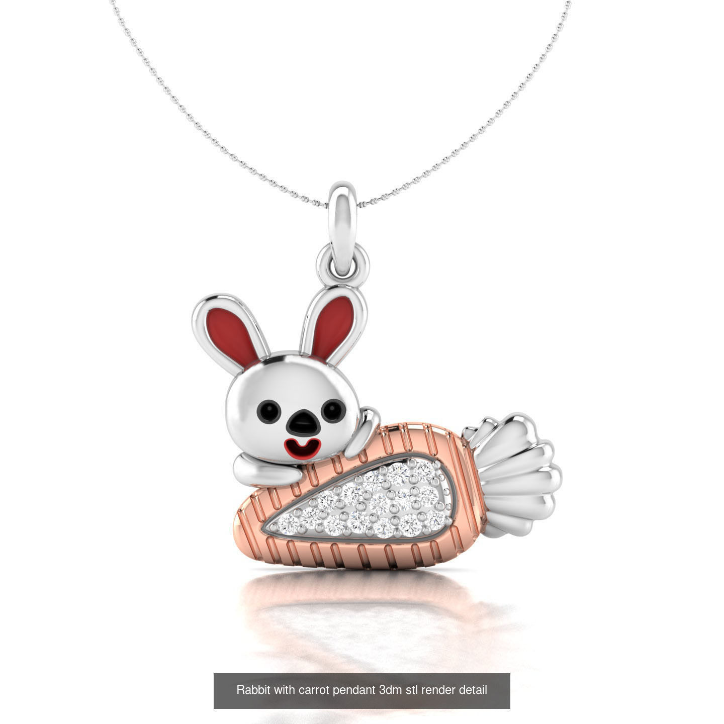 4 Rabbit Pendant 3dm stl renders details 3D Model Collection_2