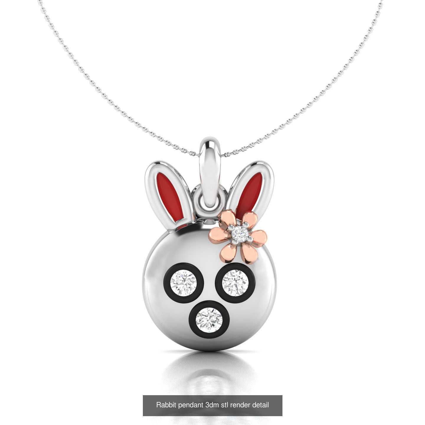 4 Rabbit Pendant 3dm stl renders details 3D Model Collection_1