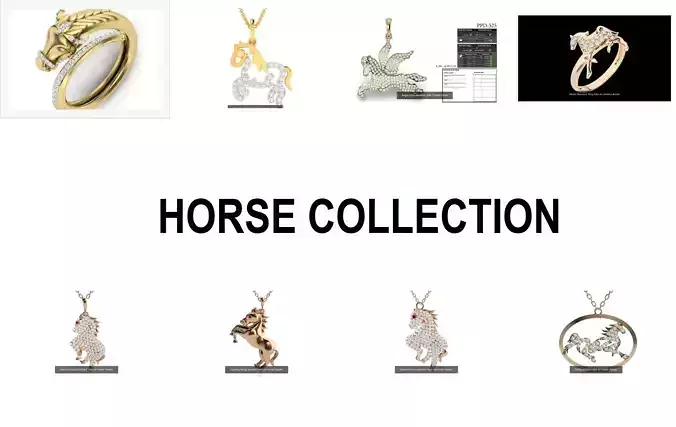 8 Horse collections 3dm renders details 