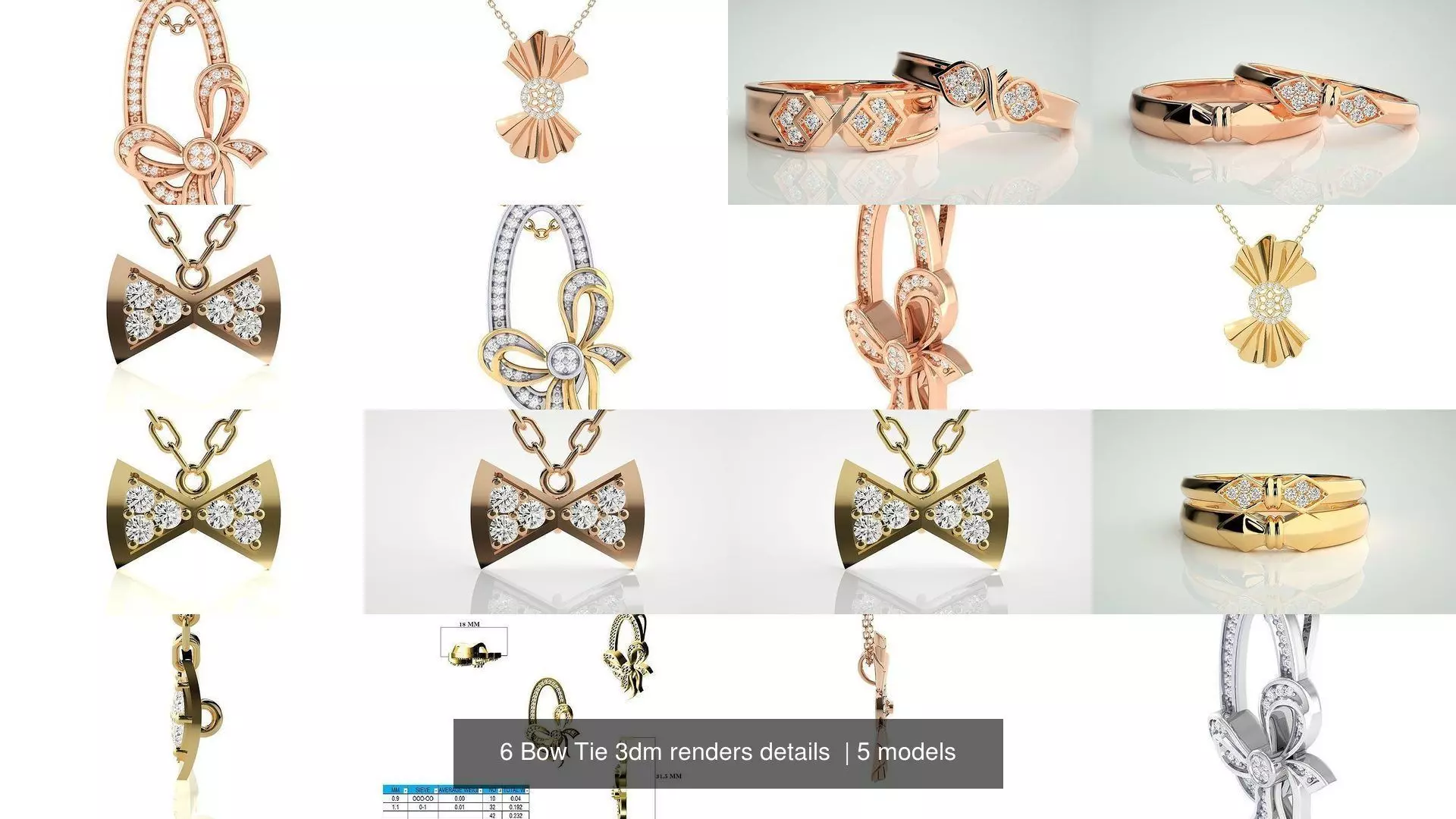 6 Bow Tie 3dm renders details  3D Model Collection_0