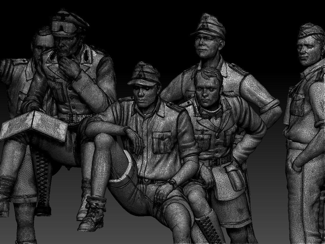 Rommel and soldiers Afrika Korps 3D print model_11