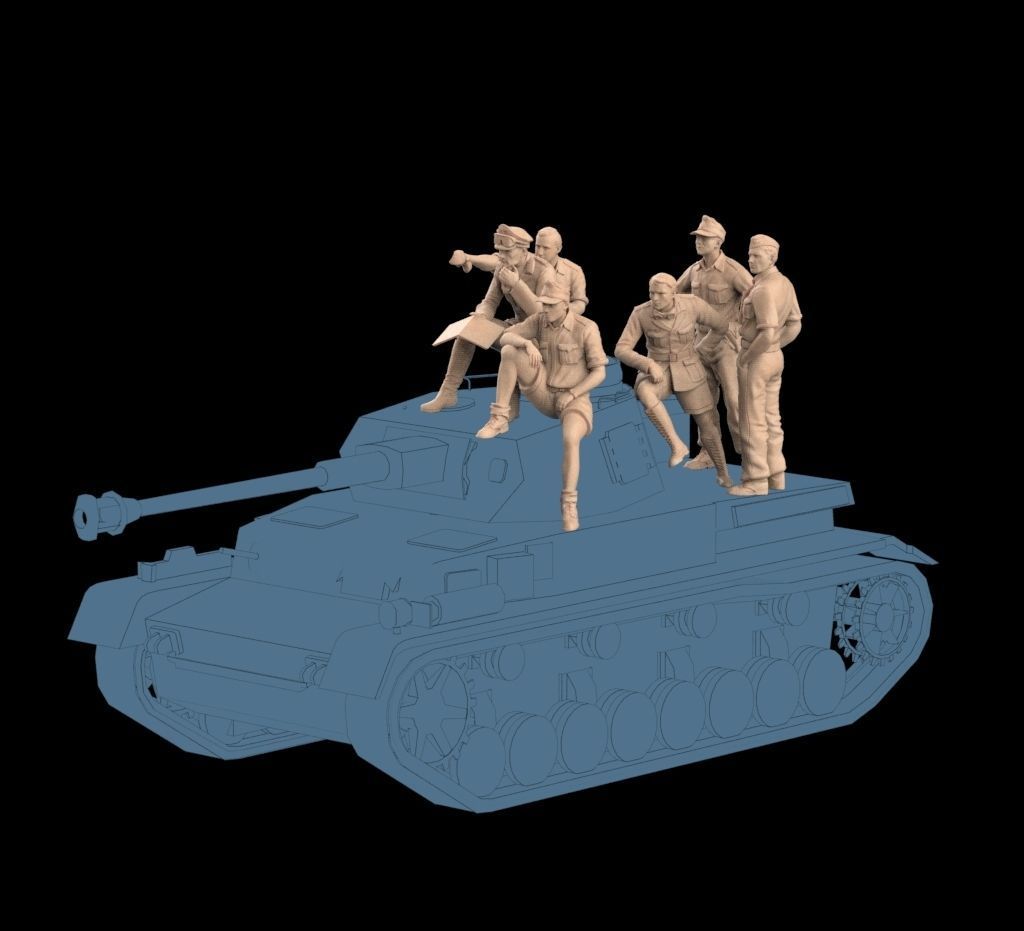 Rommel and soldiers Afrika Korps 3D print model_3