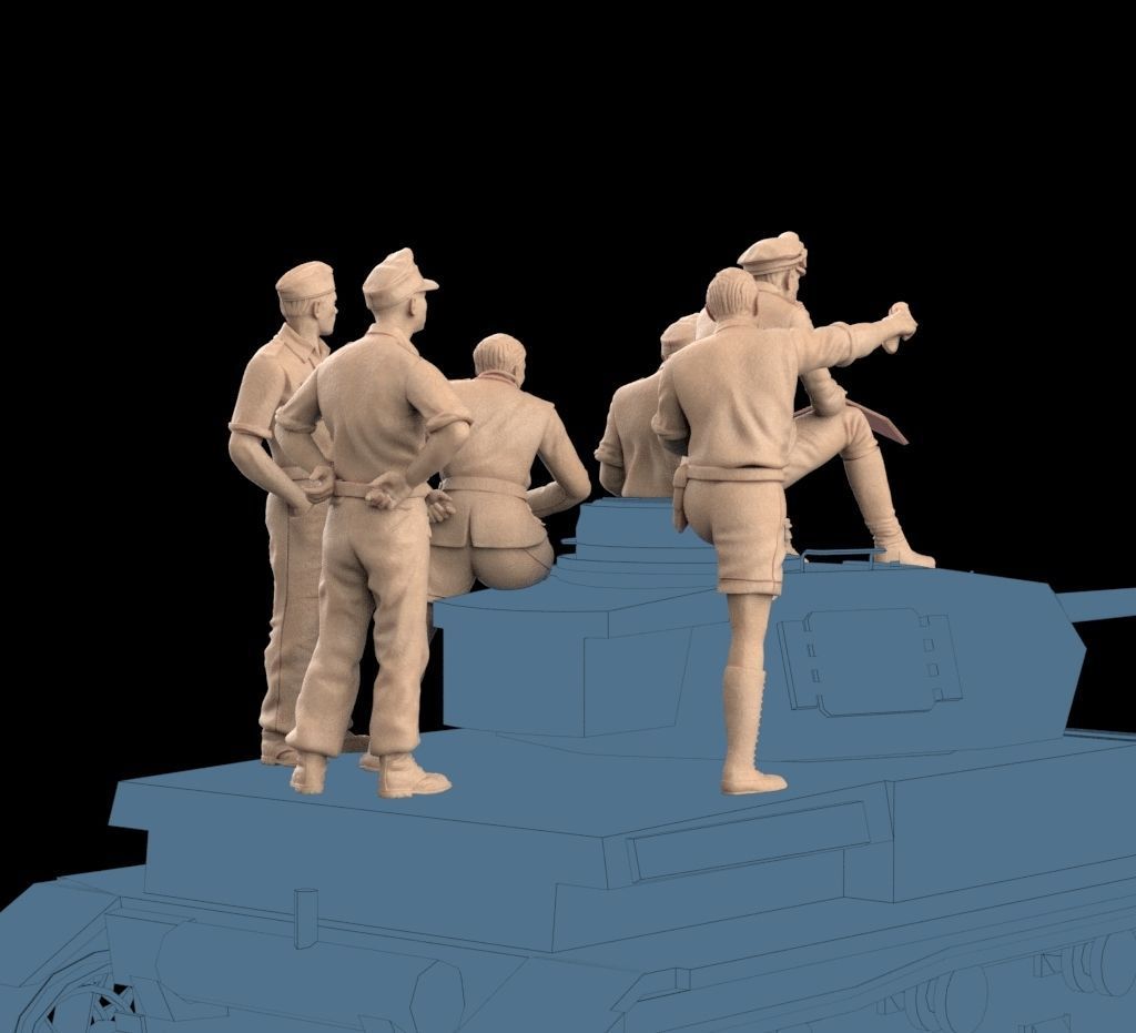 Rommel and soldiers Afrika Korps 3D print model_13