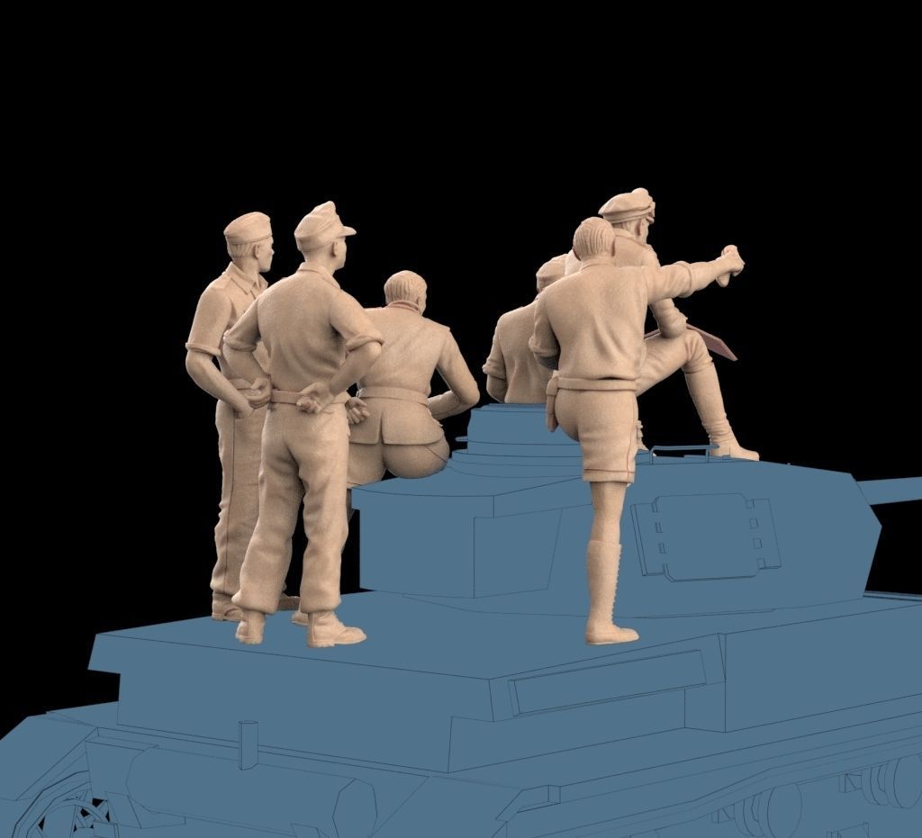 Rommel and soldiers Afrika Korps 3D print model_5