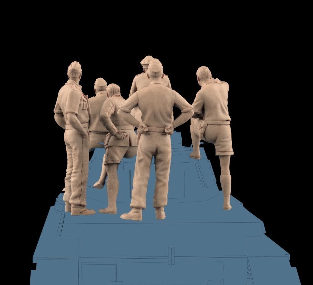 Rommel and soldiers Afrika Korps 3D print model_7