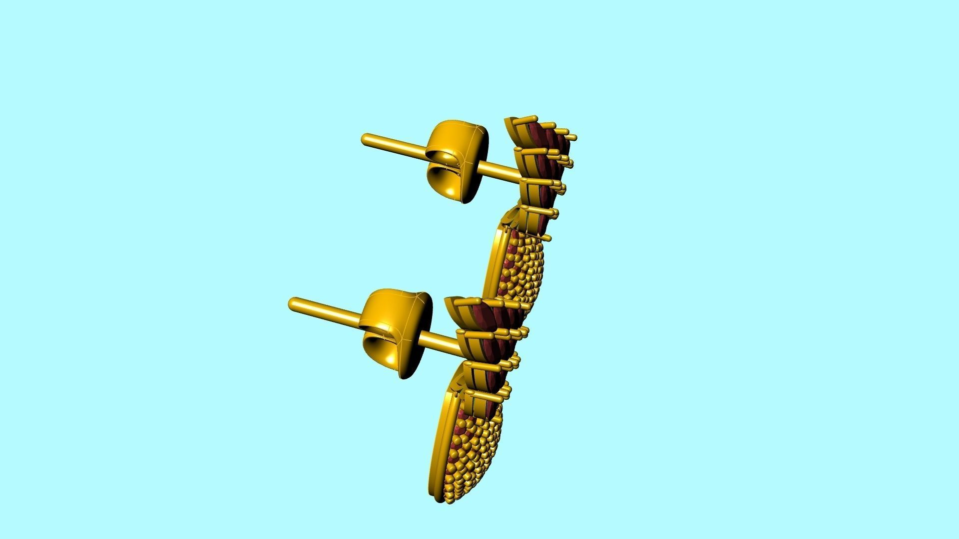 MARQUISE PEAR PAVE EARINGS STL VERIFIED 3D print model_18