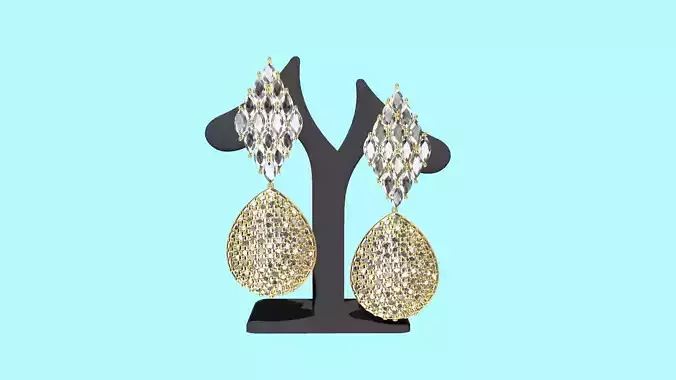 MARQUISE PEAR PAVE EARINGS STL VERIFIED