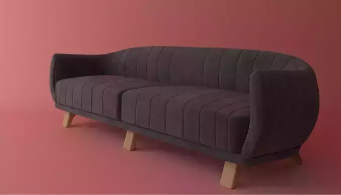 custom design sofa set Low-poly 3D model