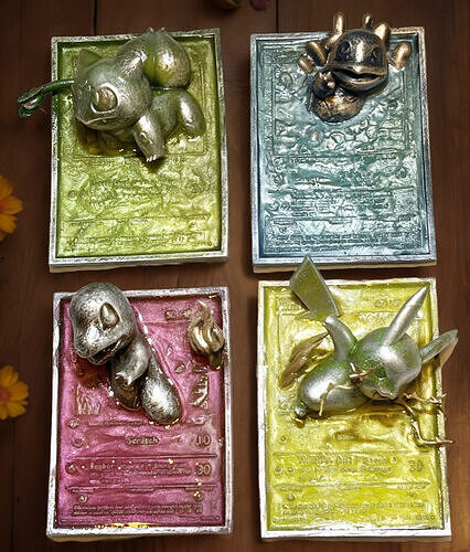 Pikachu Charmander Squirtle Bulbasaur 3D Pokemon Cards 3D print model