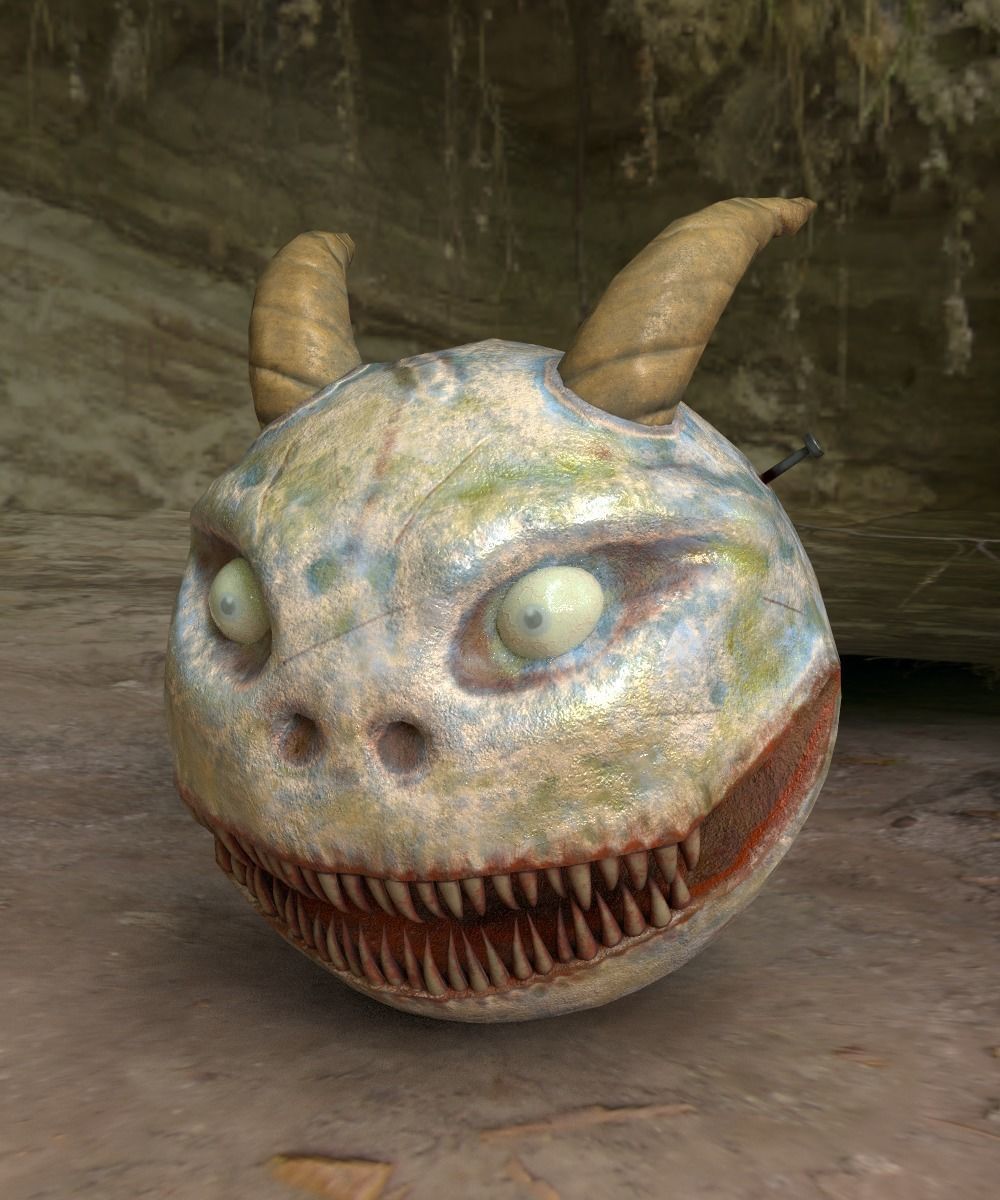 Scary Head low poly Game ready Low-poly 3D model_8