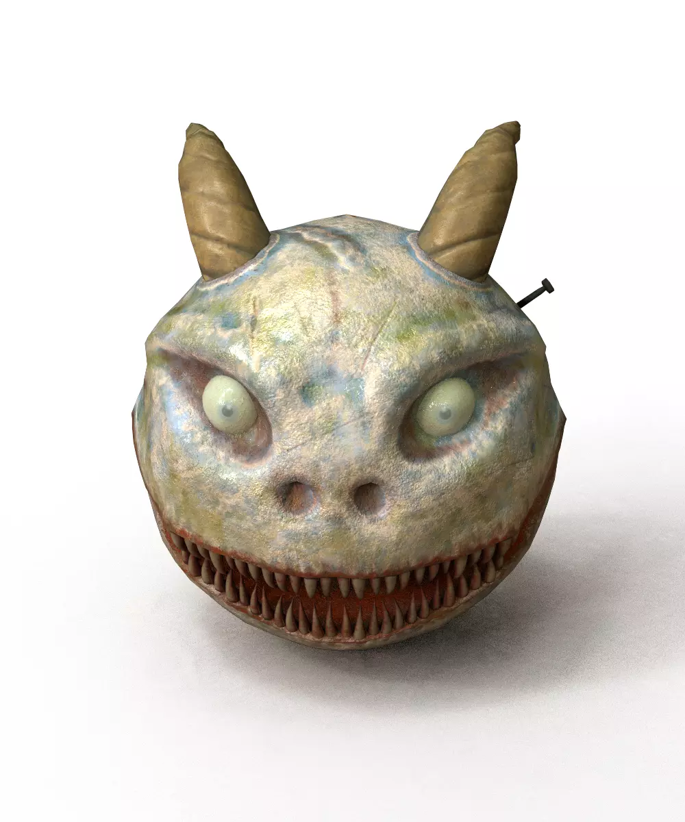 Scary Head low poly Game ready Low-poly 3D model_0