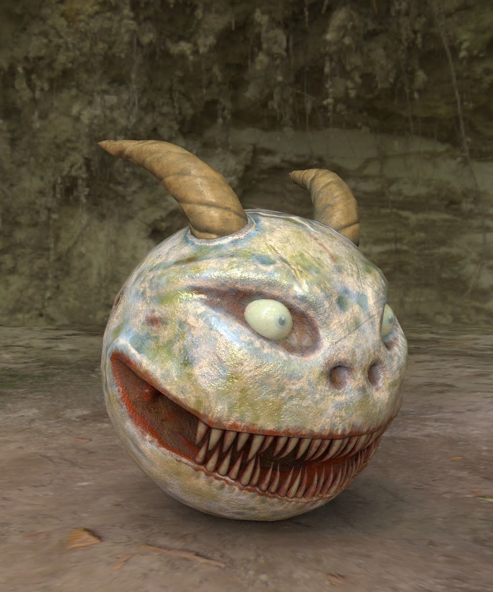 Scary Head low poly Game ready Low-poly 3D model_4