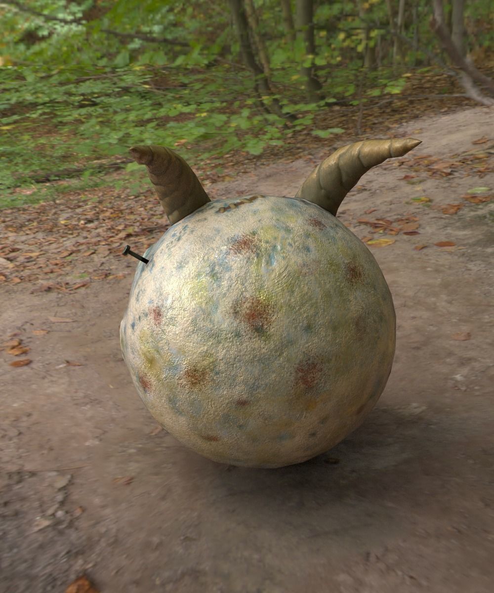 Scary Head low poly Game ready Low-poly 3D model_10