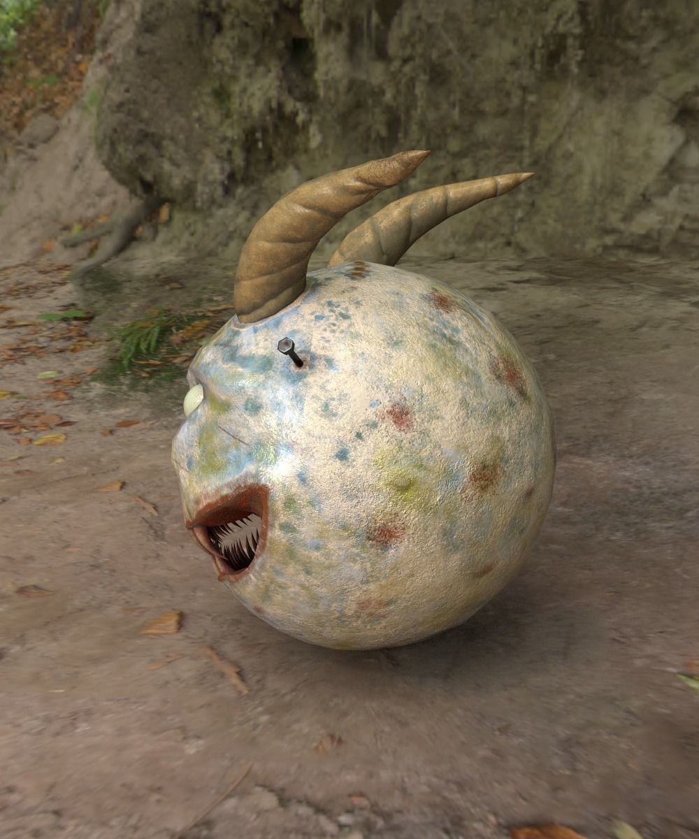 Scary Head low poly Game ready Low-poly 3D model_9