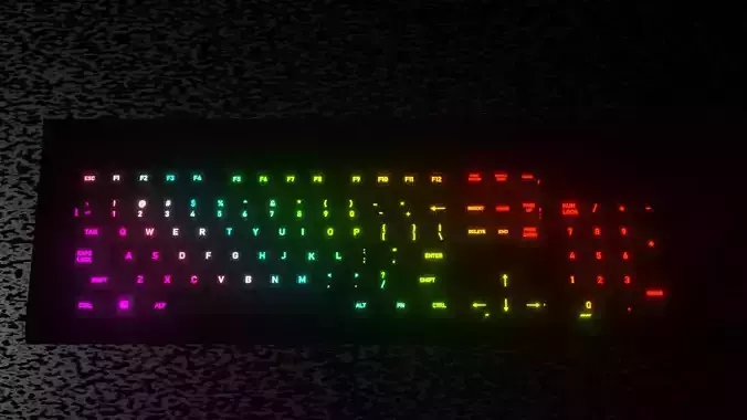 RGB Keyboard 3D Model Free 3D model