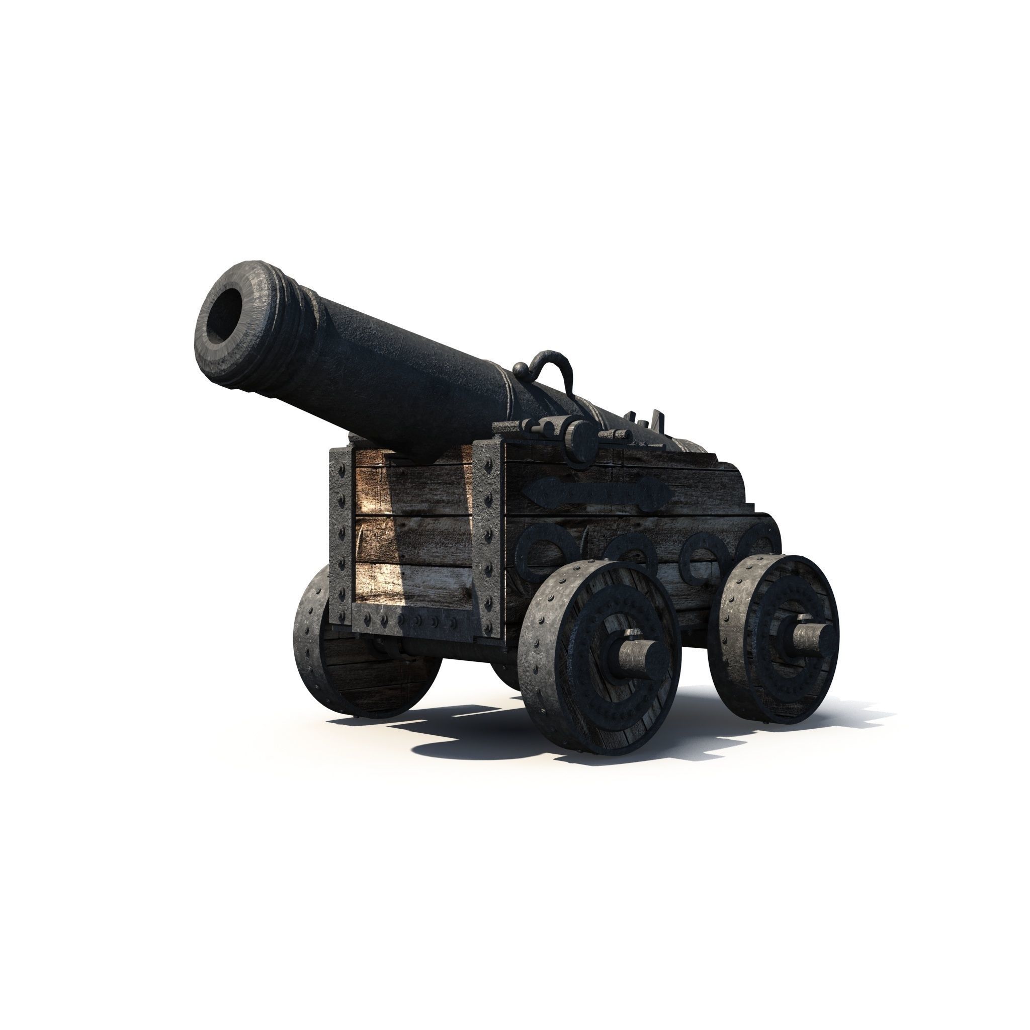 Medieval Cannon 3D model Low-poly 3D model_3