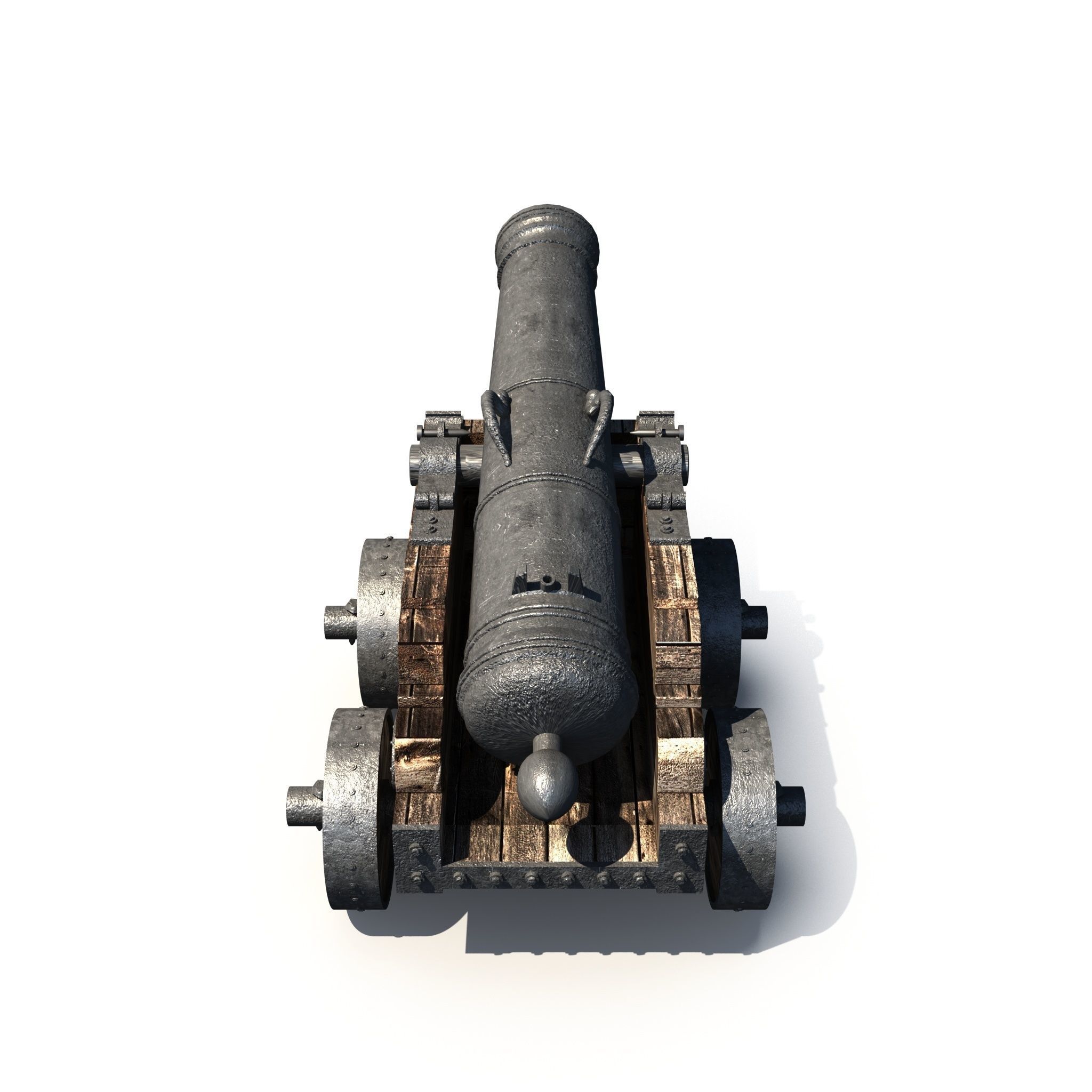 Medieval Cannon 3D model Low-poly 3D model_1