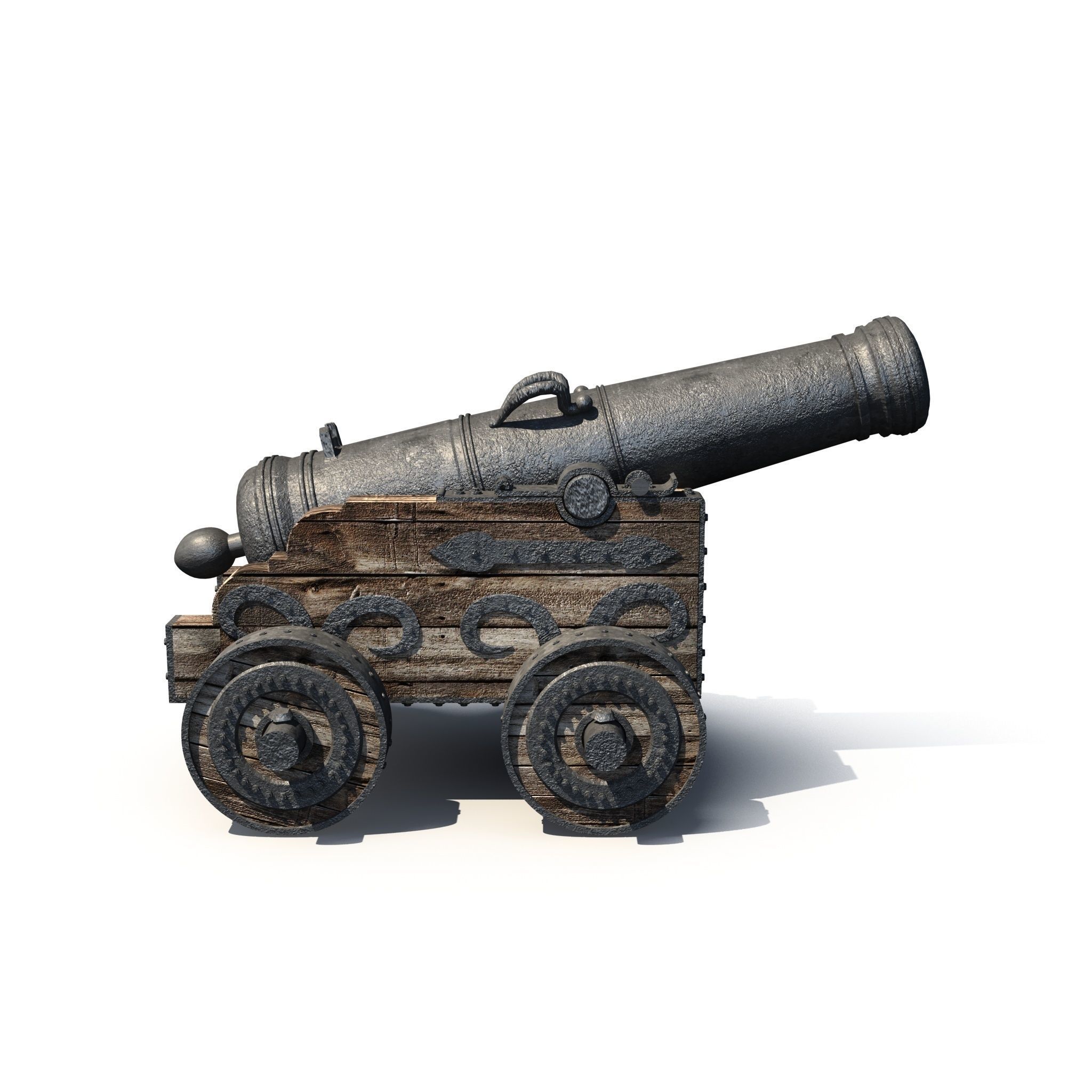 Medieval Cannon 3D model Low-poly 3D model_2